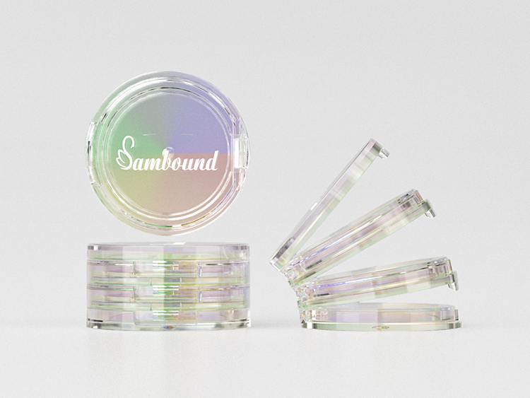 化妝品生產(chǎn)廠家定做電鍍幻彩粉餅盒 化妝品生產(chǎn)廠家定做電鍍幻彩粉餅盒